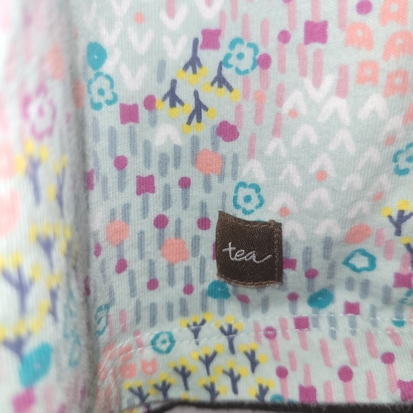 💐 Tea Collection Sage Green Ditsy Floral Print V Neck Cotton Dress Girls Size 4 - Picture 4 of 5